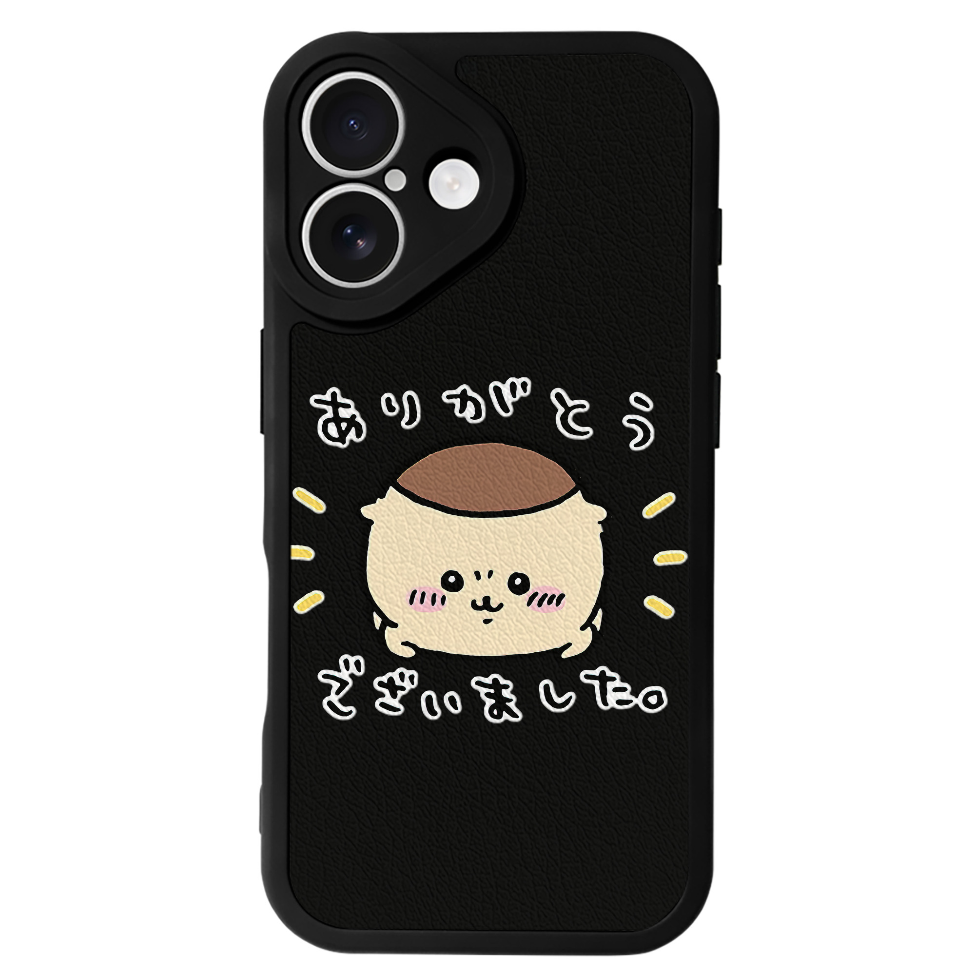 （画像用） ちいかわ くりまんじゅう Chii-kawa kuri manjū 【iPhone 16シリーズ対応】シリコンスマホケース（レザー調） 材質：シリコン